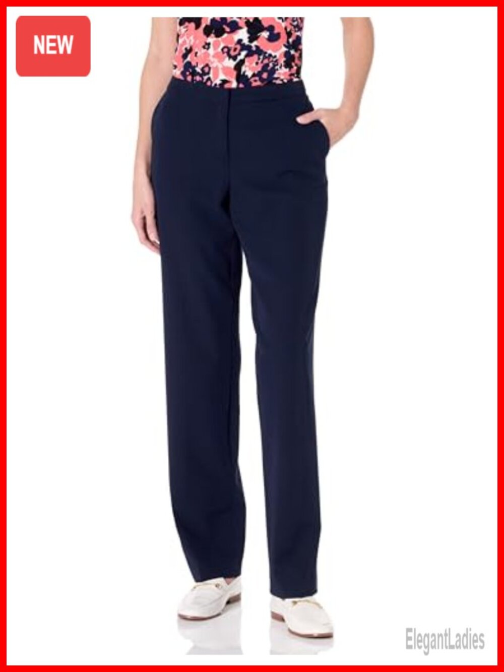 Tapered Leg Trousers Slim Fit Mid Rise Button Dress Pants for Work